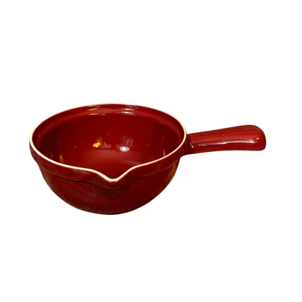 NWT Emile Henry France Rouge Red Sauce Pot Mixing Bowl Spout #2902